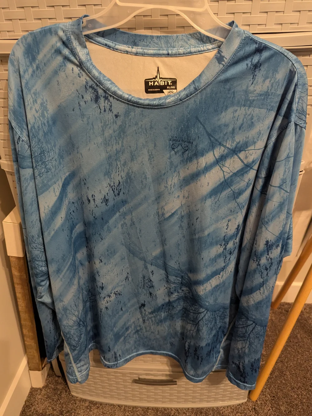 Blue Long-Sleeve Performance Top